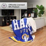 FOCO Los Angeles Rams NFL Team Property Of Sherpa Fleece Blanket