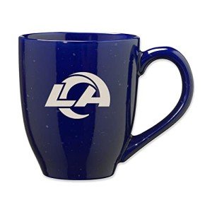 Rico Industries NFL Football Los Angeles Rams Primary 16 oz Team Color Laser Engraved Ceramic Coffee Mug