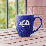 Rico Industries NFL Football Los Angeles Rams Primary 16 oz Team Color Laser Engraved Ceramic Coffee Mug