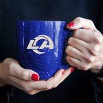 Rico Industries NFL Football Los Angeles Rams Primary 16 oz Team Color Laser Engraved Ceramic Coffee Mug