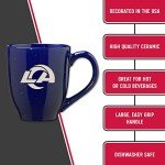 Rico Industries NFL Football Los Angeles Rams Primary 16 oz Team Color Laser Engraved Ceramic Coffee Mug