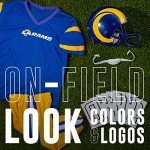 Franklin Sports L.A. Rams Kids Football Uniform Set - NFL Youth Football Costume for Boys & Girls - Set Includes Helmet, Jersey & Pants - Small