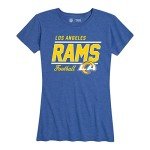Team Fan Apparel NFL Gameday Women's Relaxed Fit T-Shirt - Rib Neck Contour - Tagless Short Sleeve Tee - Stay Cool & Stylish (Los Angeles Rams - Royal, Womens Large)