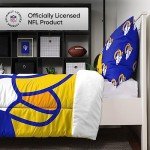 FOCO Los Angeles Rams NFL Team Color Bed In a Bag Comforter Bedding 3 Piece Twin Set
