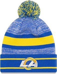 New Era Unisex-Adult NFL Official Sport Knit Classic Cuffed Knit Pom Beanie Hat (Los Angeles Rams)