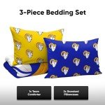 FOCO Los Angeles Rams NFL Team Color Bed In a Bag Comforter Bedding 3 Piece Twin Set