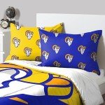 FOCO Los Angeles Rams NFL Team Color Bed In a Bag Comforter Bedding 3 Piece Twin Set