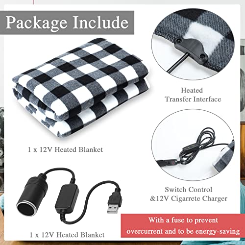 Heated Fleece Car Blanket with Temperature Controller