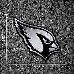 Rico Industries NFL Arizona Cardinals Chrome Finished Auto Emblem 3D Sticker