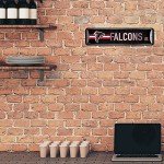 Rico Industries NFL Atlanta Falcons Home Décor Metal Street Sign (4" x 15") - Great for Home, Office, Bedroom, & Man Cave - Made,Silver