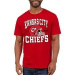 Junk Food Clothing x NFL - Kansas City Chiefs - Team Helmet - Unisex Adult Short Sleeve Fan T-Shirt for Men and Women - Size 3X-Large