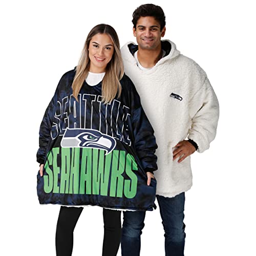 NFL Team Reversible Oversized Sherpa Hoodie Sweatshirt