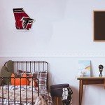 Rico Industries NFL Atlanta Falcons State Shape Shape Cut Pennant - Home and Living Room Décor - Soft Felt EZ to Hang 18x0.10x18