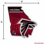Rico Industries NFL Atlanta Falcons State Shape Shape Cut Pennant - Home and Living Room Décor - Soft Felt EZ to Hang 18x0.10x18