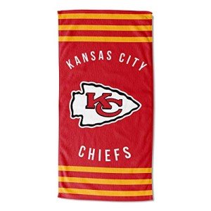 Northwest NFL Kansas City Chiefs Unisex-Adult Beach Towel, 30" x 60", Stripes
