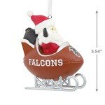 Hallmark NFL Atlanta Falcons Santa Football Sled Christmas Ornament, Multi Color (0001OSL2145)