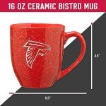 Rico Industries NFL Football Atlanta Falcons Primary 16 oz Team Color Laser Engraved Ceramic Coffee Mug