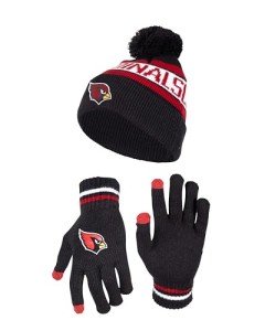 Ultra Game NFL Mens Womens Super Soft Winter Beanie Knit Hat With Extra Warm Touch Screen Gloves