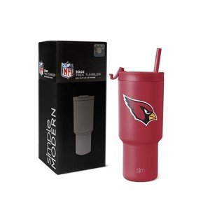 Simple Modern Officially Licensed NFL Arizona Cardinals 30 oz Tumbler with Flip Lid and Straws | Insulated Cup Stainless Steel | Gifts for Men Women | Trek Collection | Arizona Cardinals