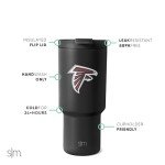 Simple Modern Officially Licensed NFL Atlanta Falcons 30 oz Tumbler with Flip Lid and Straws | Insulated Cup Stainless Steel | Gifts for Men Women | Trek Collection | Atlanta Falcons