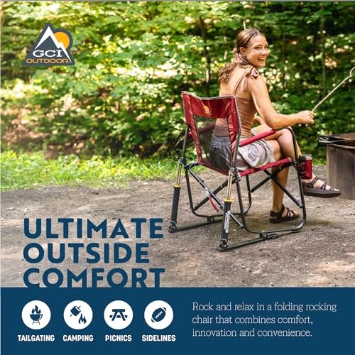 Indigo Blue Portable Folding Rocking Camping Chair
