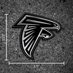 Rico Industries NFL Atlanta Falcons Chrome Finished Auto Emblem 3D Sticker, Silver