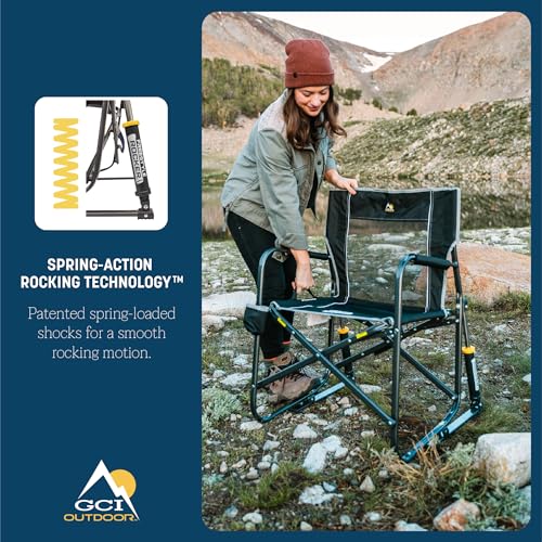 Indigo Blue Portable Folding Rocking Camping Chair