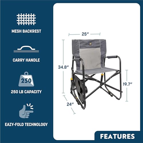 Portable Folding Rocking Chair with Side Table