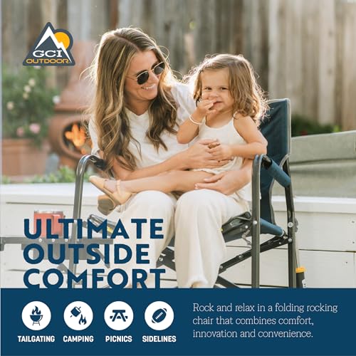 Portable Folding Rocking Chair with Side Table