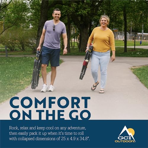 Portable Folding Rocking Chair with Side Table