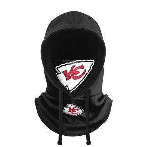 FOCO Kansas City Chiefs NFL Black Drawstring Hooded Gaiter