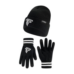 Ultra Game Standard Super Soft Marled Winter Beanie Knit Hat with Extra Warm Touch Screen Gloves, Black