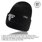 Ultra Game Standard Super Soft Marled Winter Beanie Knit Hat with Extra Warm Touch Screen Gloves, Black
