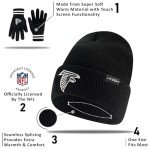 Ultra Game Standard Super Soft Marled Winter Beanie Knit Hat with Extra Warm Touch Screen Gloves, Black