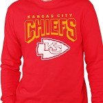 Junk Food Clothing x NFL - Kansas City Chiefs - Bold Logo - Unisex Adult Long Sleeve T-Shirt for Men and Women - Size Large