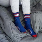 For Bare Feet NFL 4 Stripe Deuce Crew Sock, Buffalo Bills, Medium