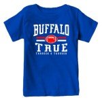 Buffalo Football Retro Team Kid's Fan T-Shirt (Royal Shirt, YL)