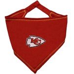 NFL Kansas City Chiefs TIE Bandana, Large/X-Large. Dog Bandana Scarf Bib for Pet Cat Dog. The Ultimate Game-Day, Party Bandana