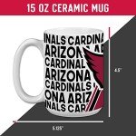 Rico Industries NFL Football Arizona Cardinals 15 oz White Ceramic Coffee Mug