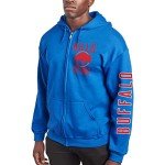 Junk Food Standard Soft Full Zip Hooded Fleece, Unisex Fit, Buffalo Bills-Royal Blue, Medium