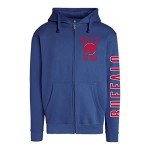 Junk Food Standard Soft Full Zip Hooded Fleece, Unisex Fit, Buffalo Bills-Royal Blue, Medium