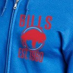 Junk Food Standard Soft Full Zip Hooded Fleece, Unisex Fit, Buffalo Bills-Royal Blue, Medium