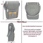 Stylish Wine Picnic Bag with Glasses - Heather Grey