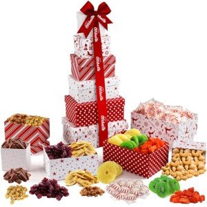 Gourmet Christmas Wine Gift Basket with Treats