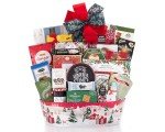 Festive Gourmet Wine Gift Basket for Christmas