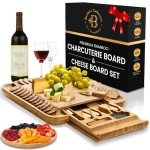 Bamboo Cheese Board Set with Knives