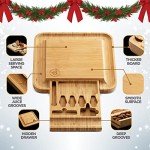 Bamboo Cheese Board Set with Knives