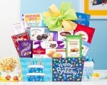 Birthday Gift Basket with Wine & Treats
