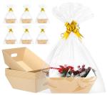 10 Pack Empty Gift Baskets with Bows and Bags