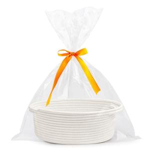 Woven Gift Basket Set with Ribbons and Handles